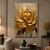 Golden Flower Dekoratif Kanvas Tablo - VOOV2745