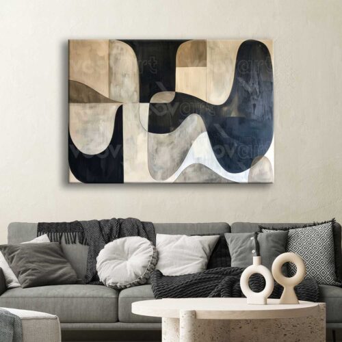 Modern Soyut Geometrik Kanvas Tablo - VOOV2741