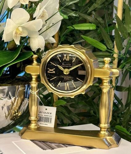 23cm GOLD SÜTUN MODEL DEKORATİF MASA SAATİ - ART11452
