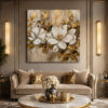 Golden Magnolia Dekoratif Kanvas Tablo - VOOV2751