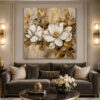 Golden Magnolia Dekoratif Kanvas Tablo - VOOV2751
