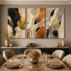 Prestige Abstract Kanvas Duvar Tablosu - 3'lü Canvas Tablo Seti - VOOV4312