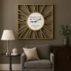 50x50cm METAL KARE ESKİTME GOLD DEKORATİF DUVAR SAATİ - ART1139