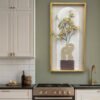40x80cm 3D Bej Çiçekli Dekoratif Tablo - ART1124