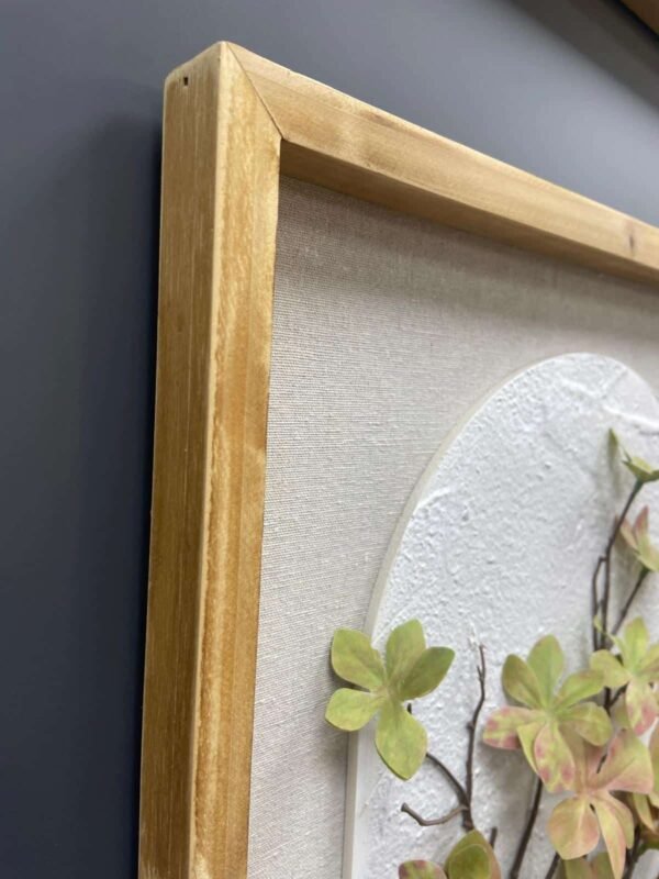 40x80cm 3D Bej Çiçekli Dekoratif Tablo - ART1124