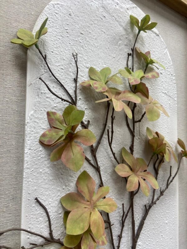 40x80cm 3D Bej Çiçekli Dekoratif Tablo - ART1124