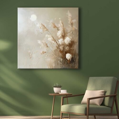 Soyut Modern Çiçekler Dekoratif Kanvas Tablo - VOOV2751