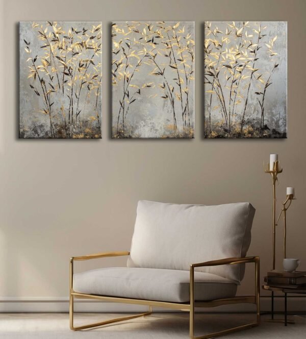 Kanvas Çiçekler Duvar Tablosu 3'lü Canvas Tablo Seti - VOOV4313