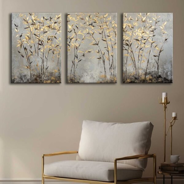 Kanvas Çiçekler Duvar Tablosu 3'lü Canvas Tablo Seti - VOOV4313