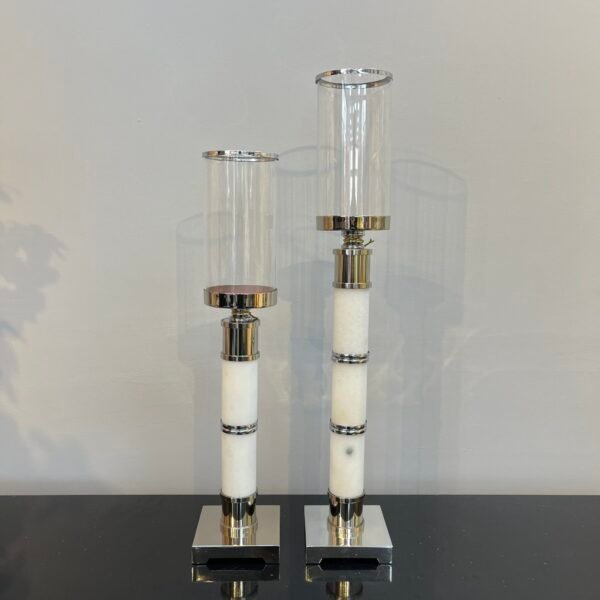 GÜMÜŞ BÜYÜK BOY İKİLİ ŞAMDAN - ART1183