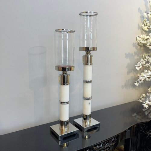 GÜMÜŞ BÜYÜK BOY İKİLİ ŞAMDAN - ART1183