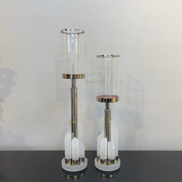 GÜMÜŞ BÜYÜK BOY İKİLİ ŞAMDAN - ART1184