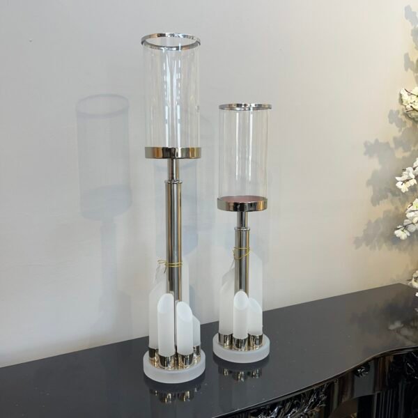 GÜMÜŞ BÜYÜK BOY İKİLİ ŞAMDAN - ART1184