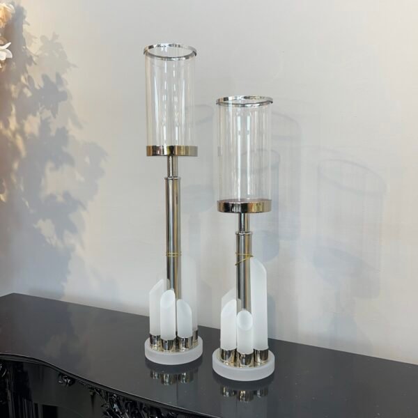 GÜMÜŞ BÜYÜK BOY İKİLİ ŞAMDAN - ART1184