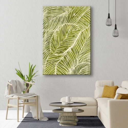 Soyut Yapraklar Dekoratif Kanvas Tablo - VOOV2759