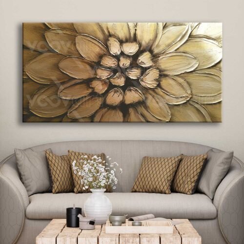 Soyut Çiçek Dekoratif Kanvas Tablo - VOOV2774