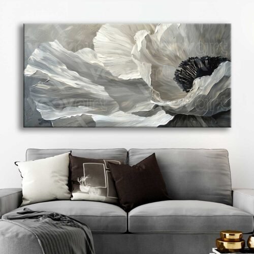 Muhteşem Soyut Çiçek Dekoratif Kanvas Tablo - VOOV2775