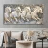 Beyaz Atlar Dekoratif Kanvas Tablo - VOOV2786