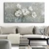 Dekoratif Beyaz Çiçekler Kanvas Tablo - VOOV2791
