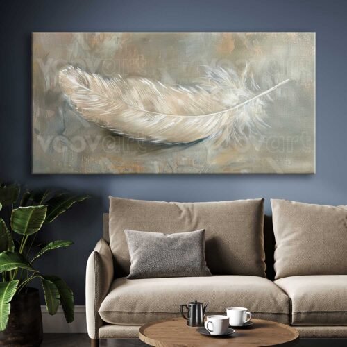Dekoratif Kuş Tüyü Kanvas Tablo - VOOV2792