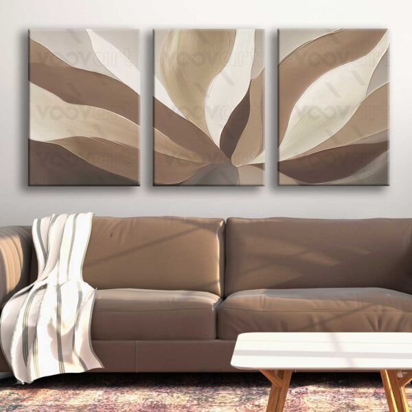 Özel Berceste Çiçek Dekoratif 3'lü Canvas Tablo Seti - VOOV4322