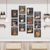 Cafe & Mutfak Deri Doku Baskılı Mdf Duvar Tablo Seti 17x27cm 12 Parça - MD1000
