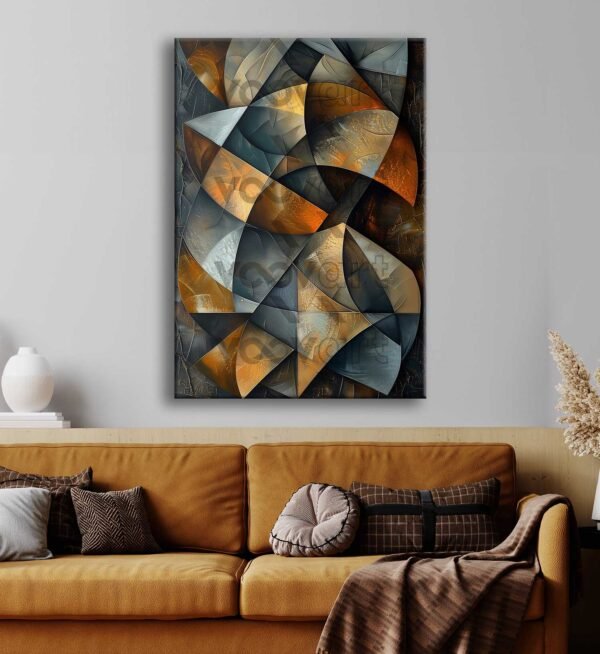 Soyut Geometrik Desenler Dekoratif Kanvas Tablo - VOOV2801