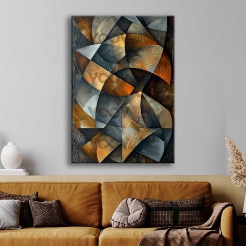 Soyut Geometrik Desenler Dekoratif Kanvas Tablo - VOOV2801