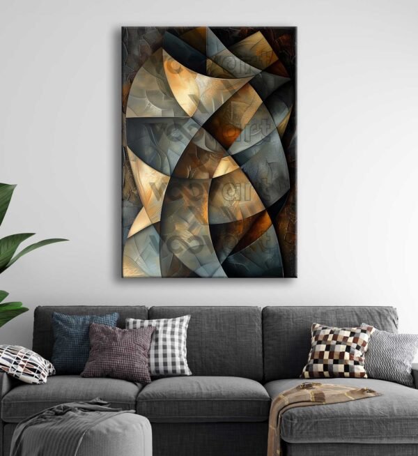 Soyut Geometrik Desenler Dekoratif Kanvas Tablo - VOOV2803