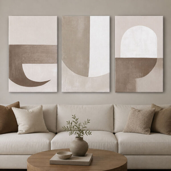 Soft Formlar Kanvas Duvar Tablosu - 3'lü Canvas Tablo Seti - VOOV4323