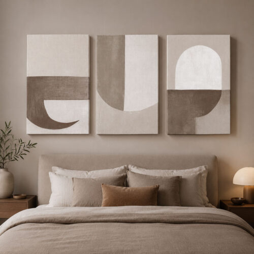 Soft Formlar Kanvas Duvar Tablosu - 3'lü Canvas Tablo Seti - VOOV4323