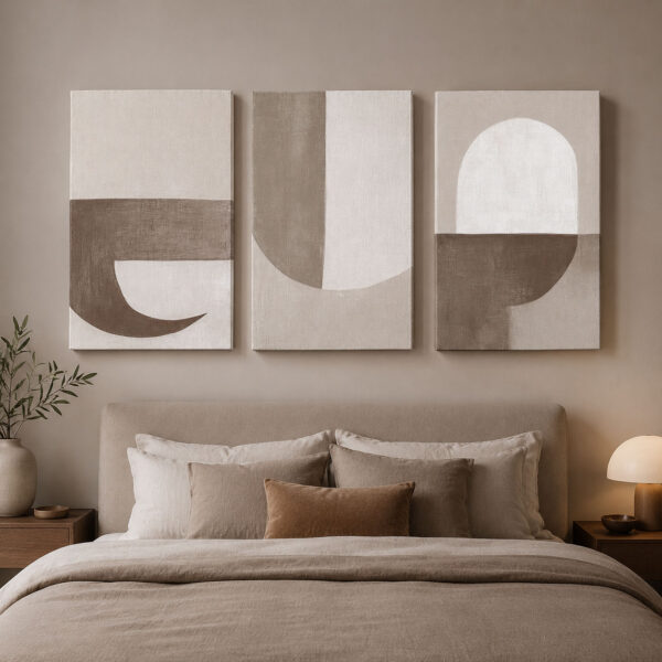 Soft Formlar Kanvas Duvar Tablosu - 3'lü Canvas Tablo Seti - VOOV4323