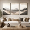 Soft Horizon Kanvas Duvar Tablosu - 3'lü Canvas Tablo Seti - VOOV4324