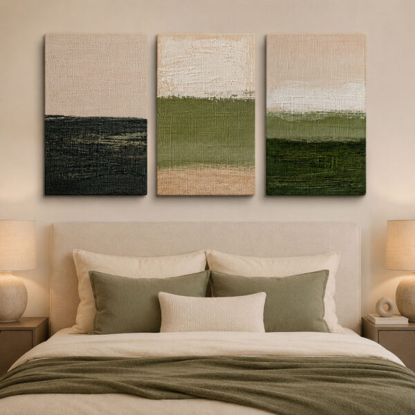 Nature Layers Kanvas Duvar Tablosu - 3'lü Canvas Tablo Seti - VOOV4349