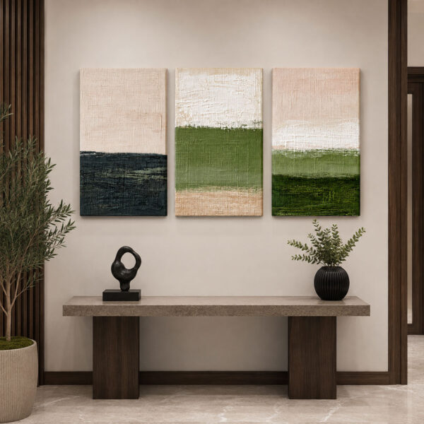 Nature Layers Kanvas Duvar Tablosu - 3'lü Canvas Tablo Seti - VOOV4349