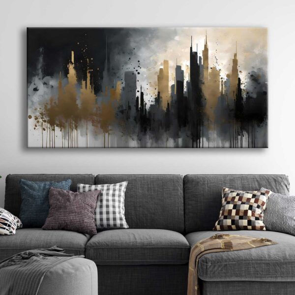 Soyut Şehir Manzarası Dekoratif Kanvas Tablo - VOOV2817