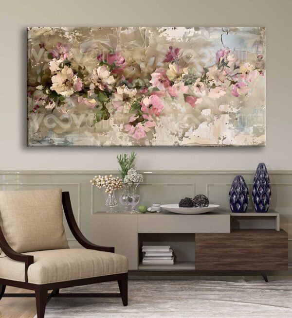 Soyut Çiçekler Dekoratif Kanvas Tablo - VOOV2821