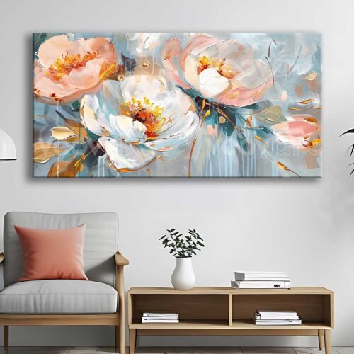 Modern Soyut Çiçekler Dekoratif Kanvas Tablo - VOOV2823