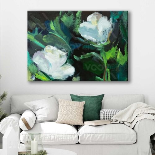 Soyut Çiçekler Dekoratif Kanvas Tablo - VOOV2835