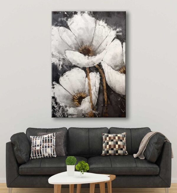 Soyut Çiçekler Dekoratif Kanvas Tablo - VOOV2838