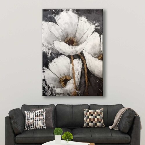 Soyut Çiçekler Dekoratif Kanvas Tablo - VOOV2838