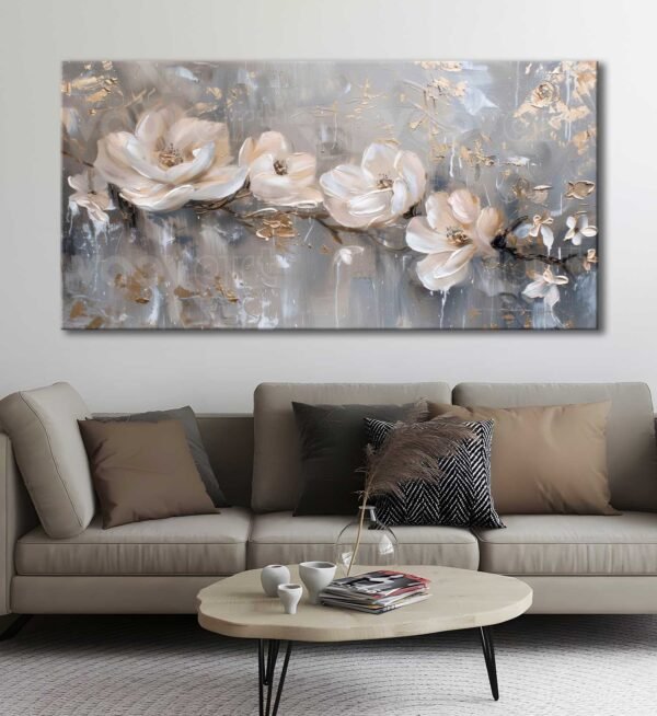 Soyut Çiçekler Dekoratif Kanvas Tablo - VOOV2840