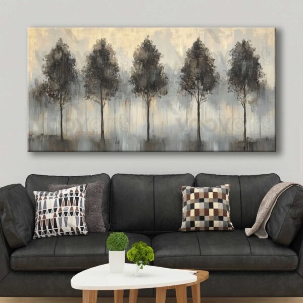 Soyut Ağaçlar Dekoratif Kanvas Tablo - VOOV3013
