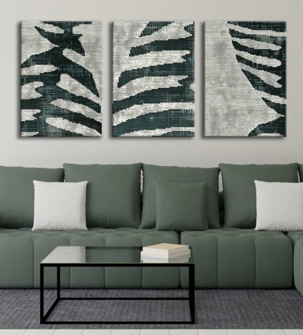 voov4321-2 Modern Soyut Kanvas Tablo - 3'lü Canvas Tablo Seti - VOOV4321