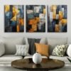Modern Soyut Kanvas Tablo - 3'lü Canvas Tablo Seti - VOOV4332