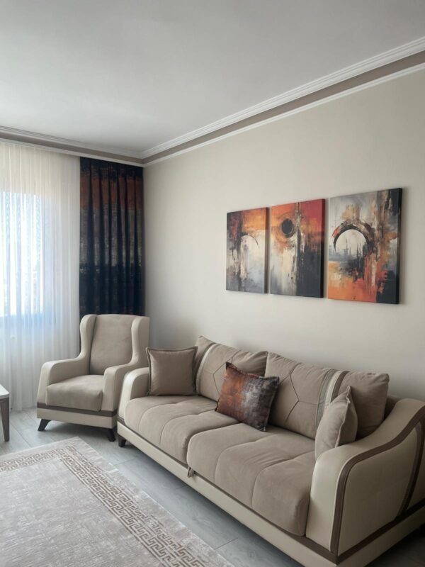 Soyut Modern Kanvas Tablo - 3'lü Canvas Tablo Seti - VOOV4351