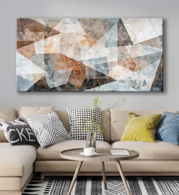 Soyut Geometrik Desenler Dekoratif Kanvas Tablo - VOOV3018