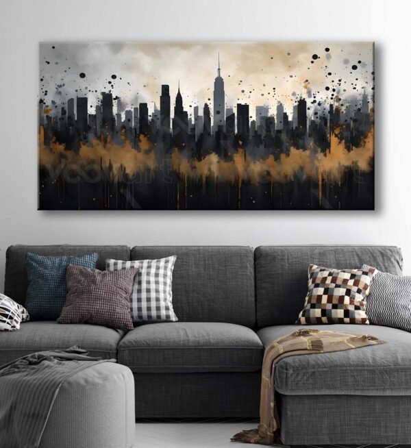 Soyut Şehir Manzarası Dekoratif Kanvas Tablo - VOOV3025