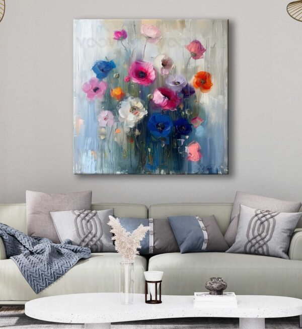 Modern Soyut Çiçekler Dekoratif Kanvas Tablo - VOOV3051