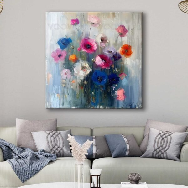 Modern Soyut Çiçekler Dekoratif Kanvas Tablo - VOOV3051